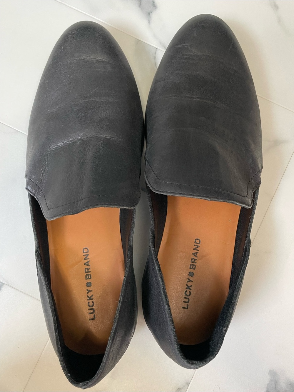 Lucky Brand Women's Black Leather Slip-On Flats - Picture 4 of 7